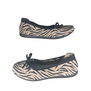 Clarks Cloudsteppers Brinkley Step Zebra Print Knit Ballet Flats Womens 8.5W